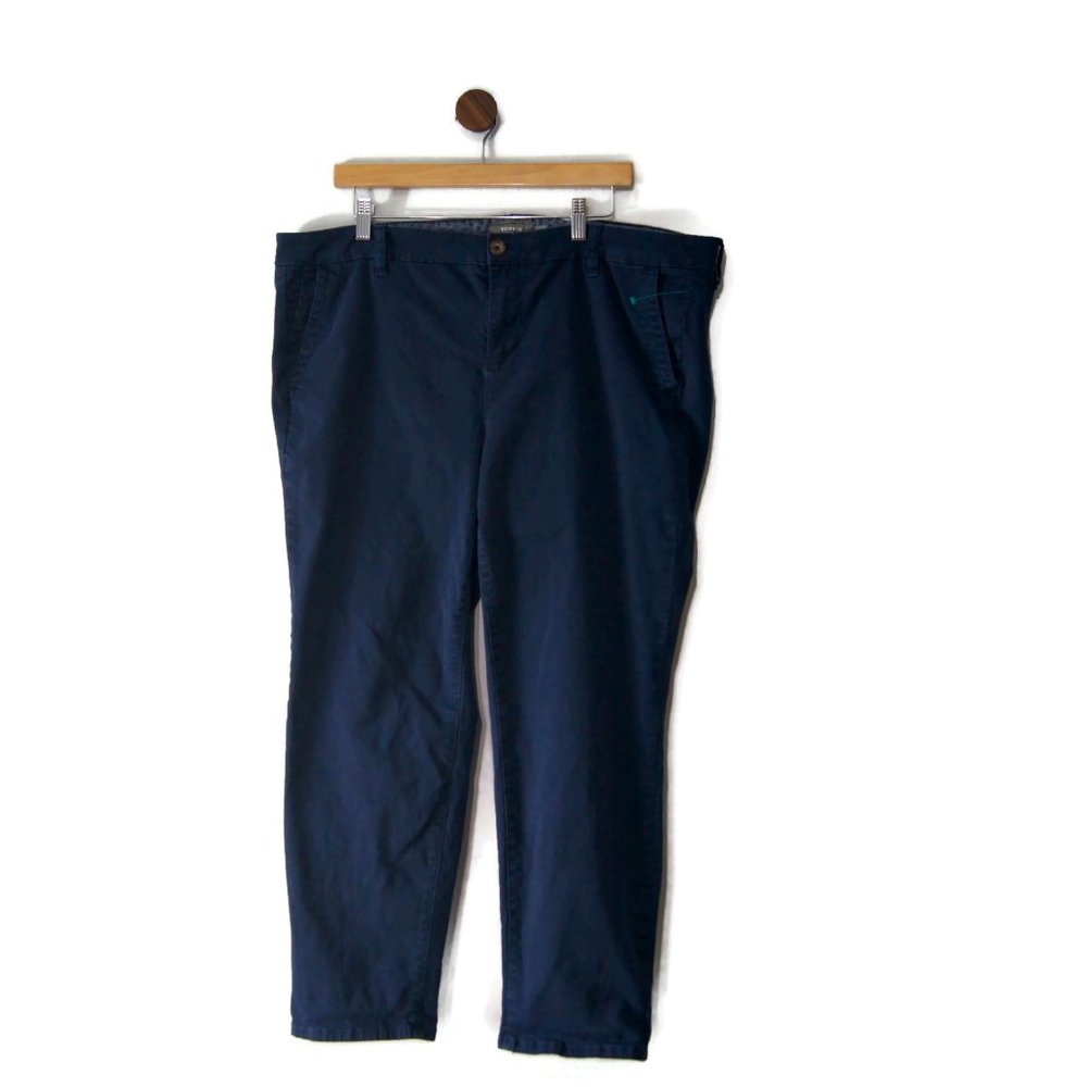 Torrid Feel The Fit Cotton Blend Pants Navy Women's Size 20